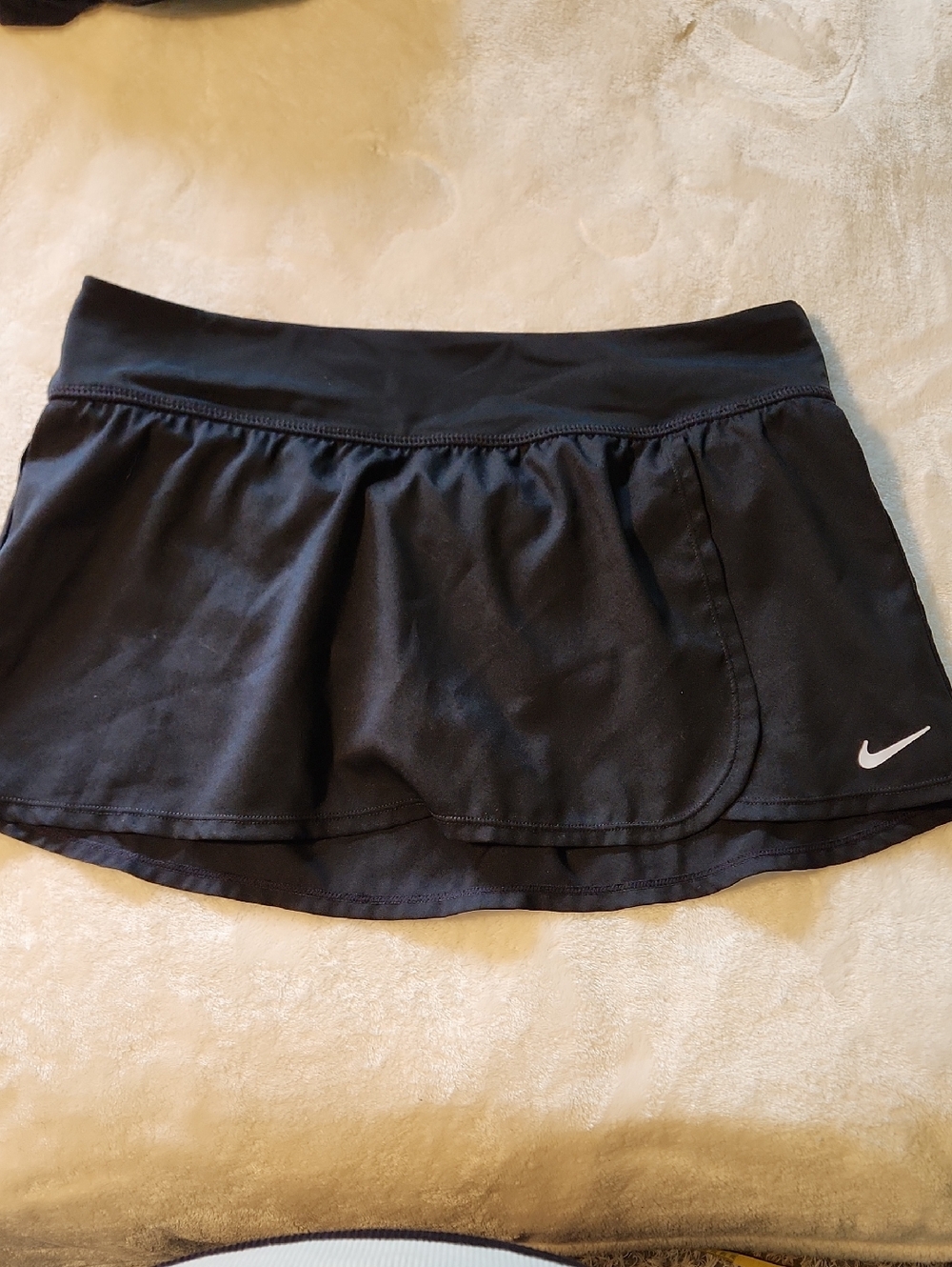 Nike Black Athletic Running/Swim Skirt with White Swoosh Size M